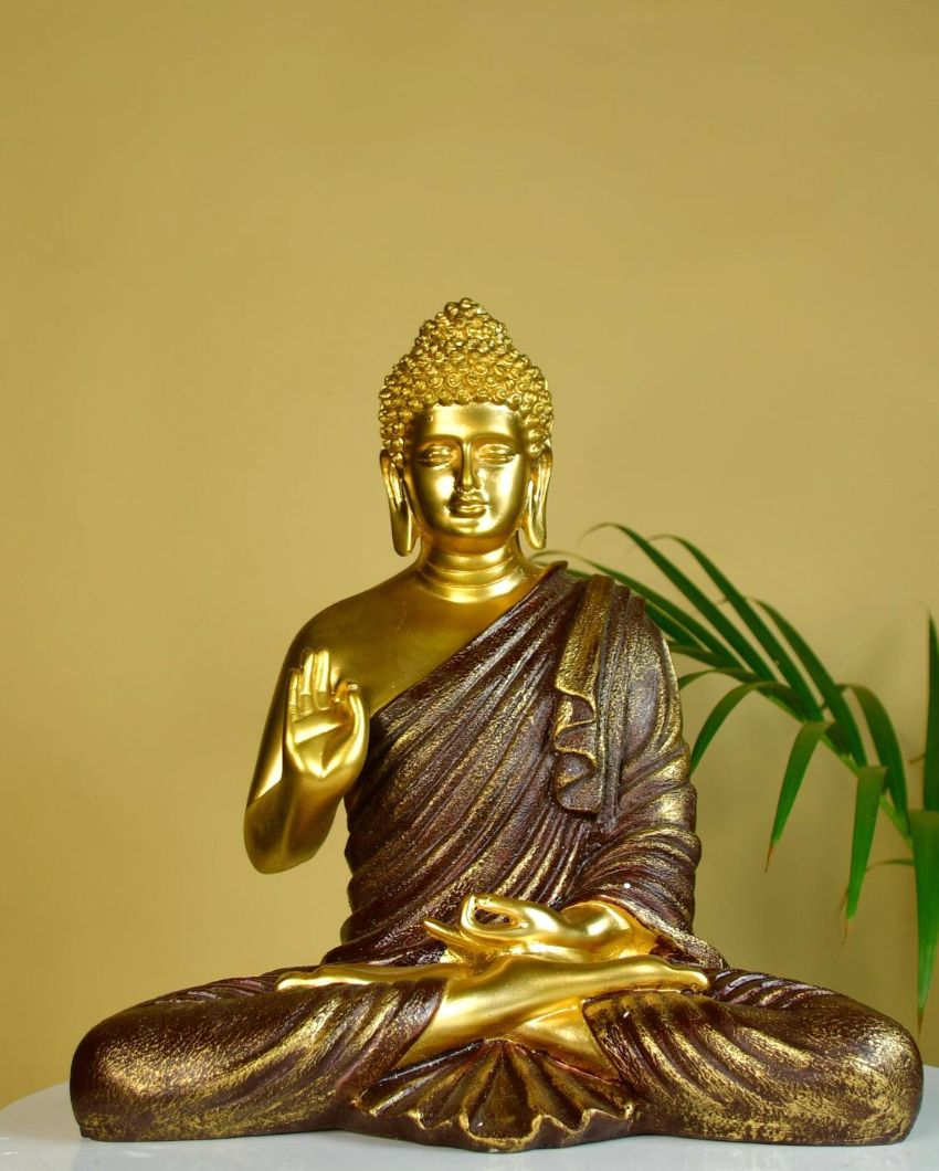 Serene Resin Buddha Statue | 13 x 7 x 14 inches