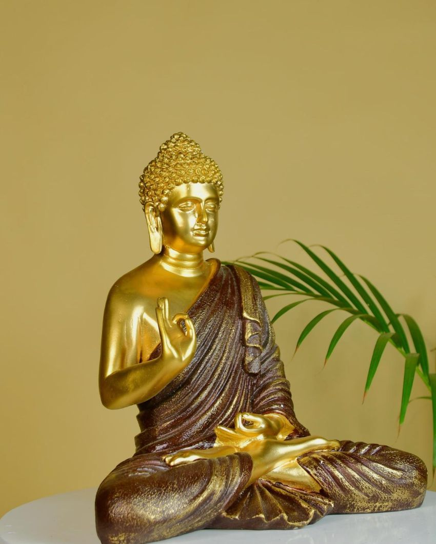 Serene Resin Buddha Statue | 13 x 7 x 14 inches