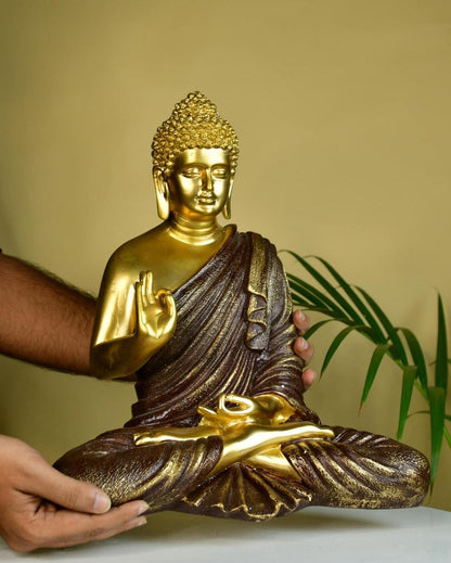 Serene Resin Buddha Statue | 13 x 7 x 14 inches