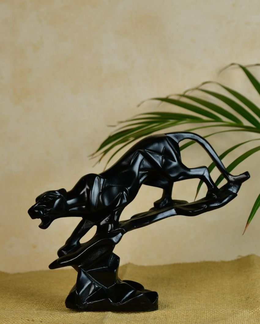 Elegant Resin Panther Statue | 9 x 2 x 8 inches