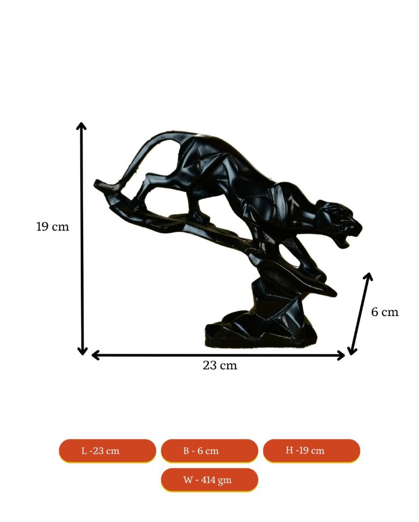 Elegant Resin Panther Statue | 9 x 2 x 8 inches