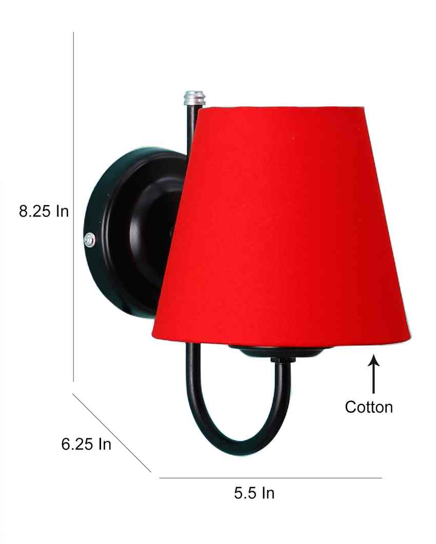 Vintage Classic Cotton Wall Mounted Lamp With Iron Base | 6 x 8 inches