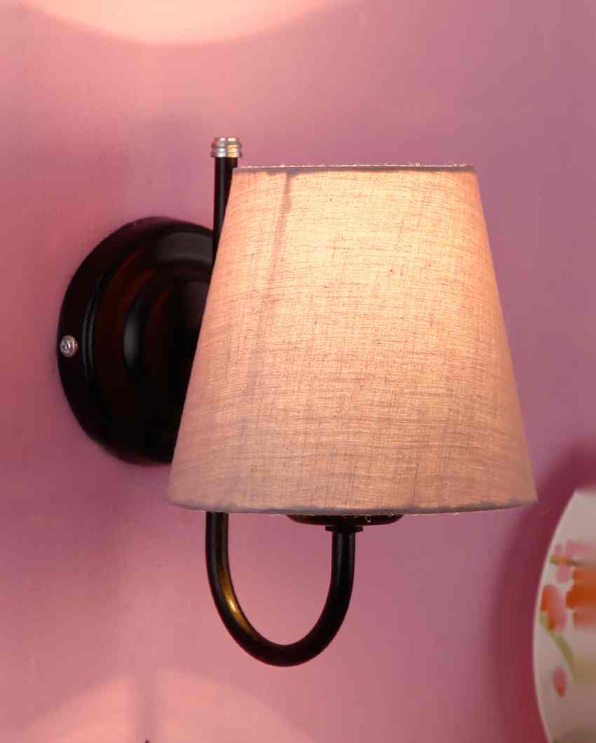 Vintage Classic Cotton Wall Mounted Lamp With Iron Base | 6 x 8 inches