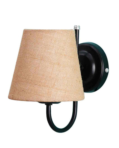 Textured Warm Jute Wall Lamp Iron Base | 6 x 8 inches