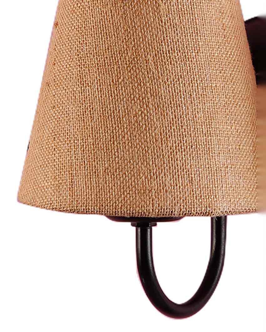 Textured Warm Jute Wall Lamp Iron Base | 6 x 8 inches