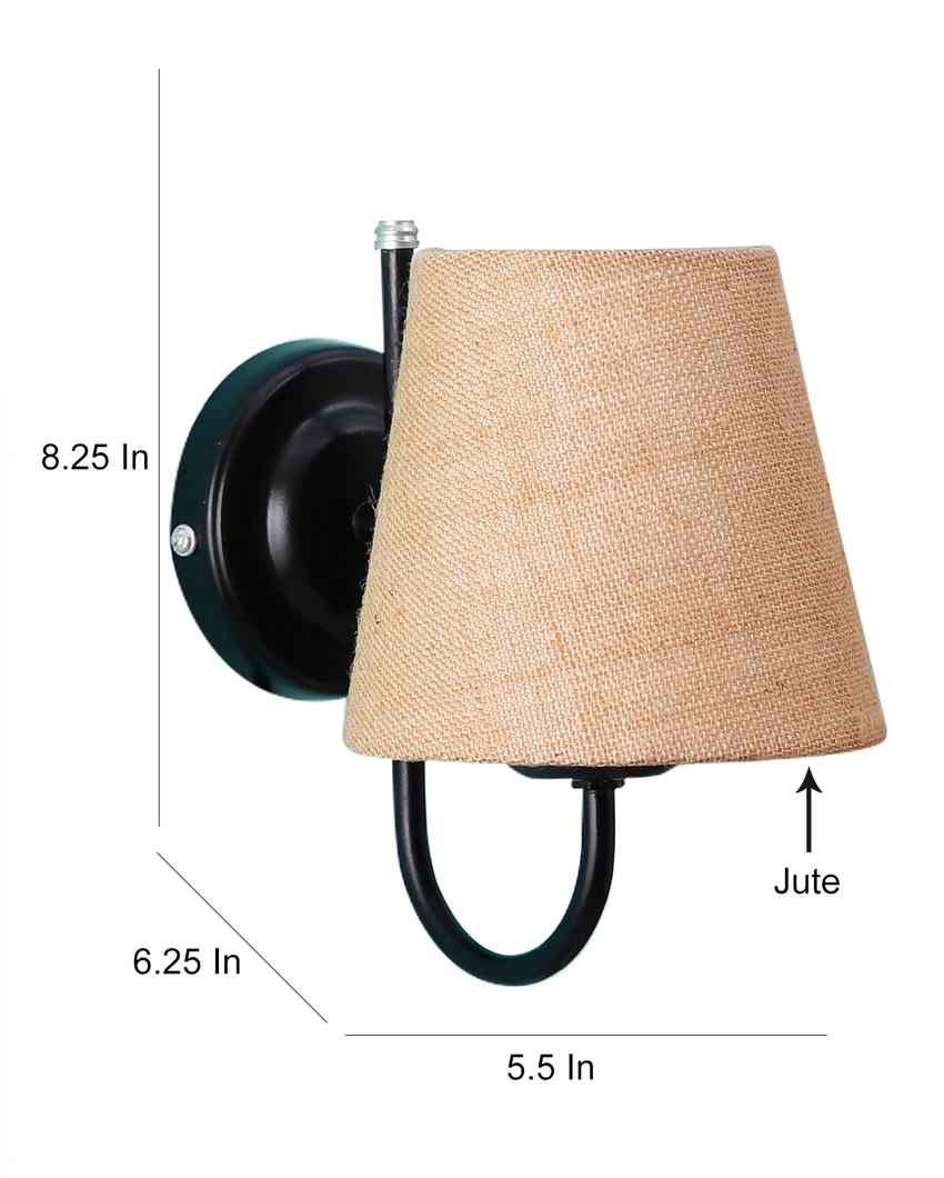 Textured Warm Jute Wall Lamp Iron Base | 6 x 8 inches