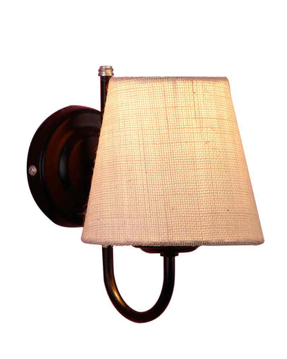 Textured Warm Jute Wall Lamp Iron Base | 6 x 8 inches