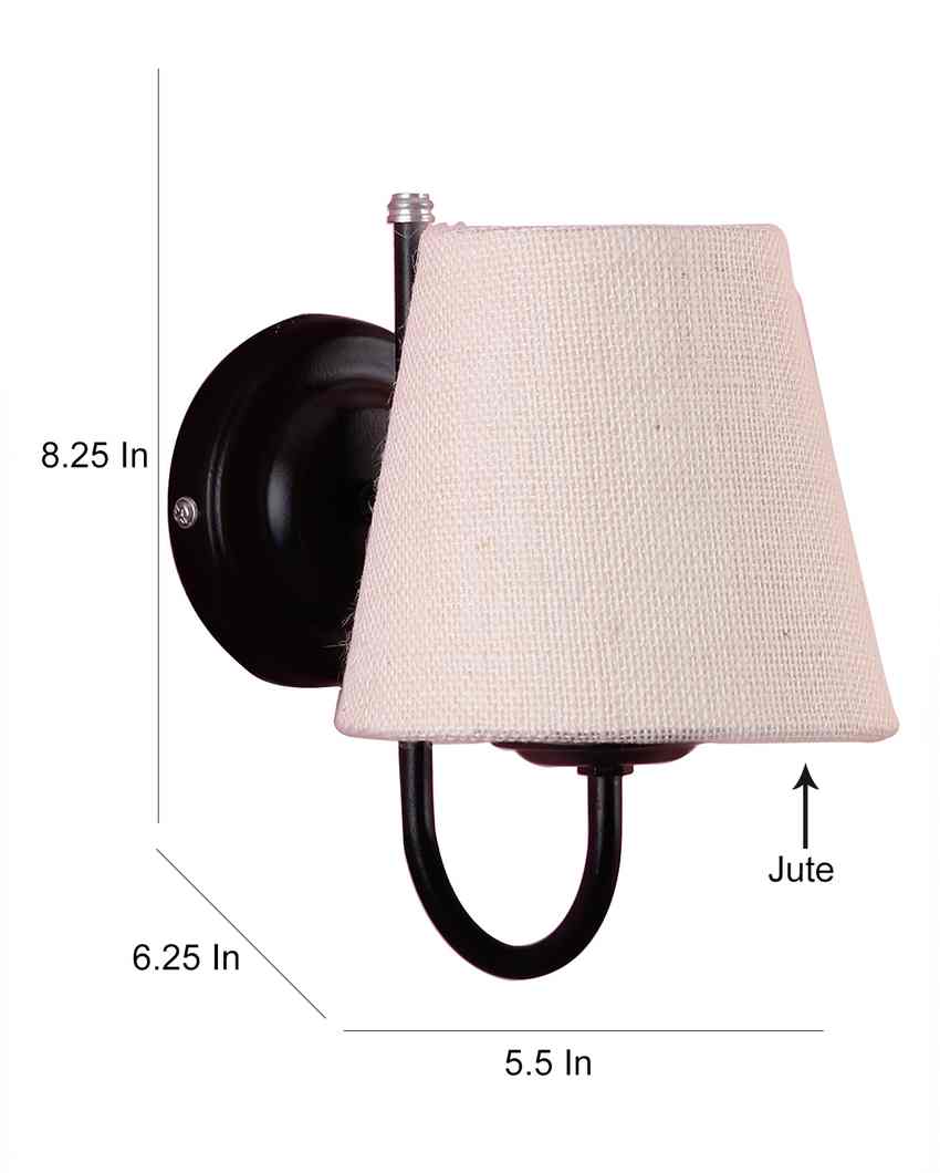 Textured Warm Jute Wall Lamp Iron Base | 6 x 8 inches