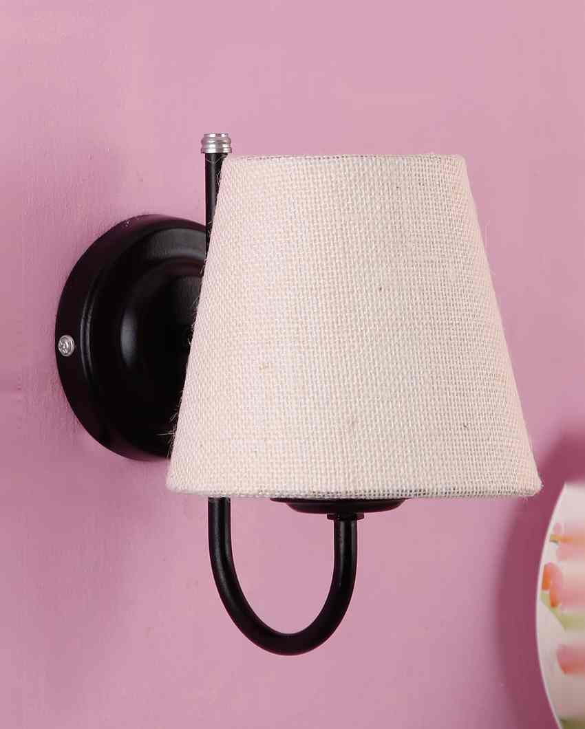 Textured Warm Jute Wall Lamp Iron Base | 6 x 8 inches