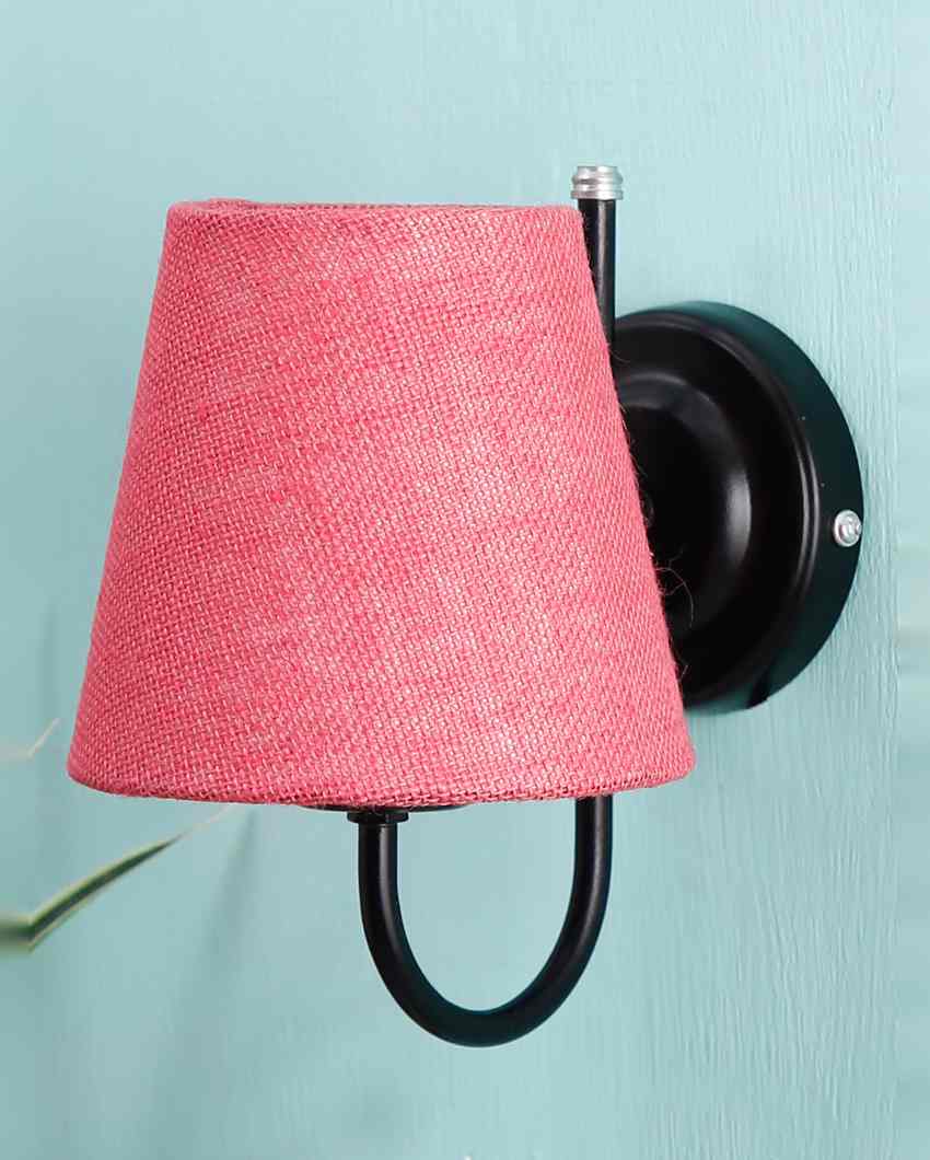 Textured Warm Jute Wall Lamp Iron Base | 6 x 8 inches