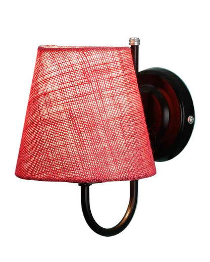 Textured Warm Jute Wall Lamp Iron Base | 6 x 8 inches