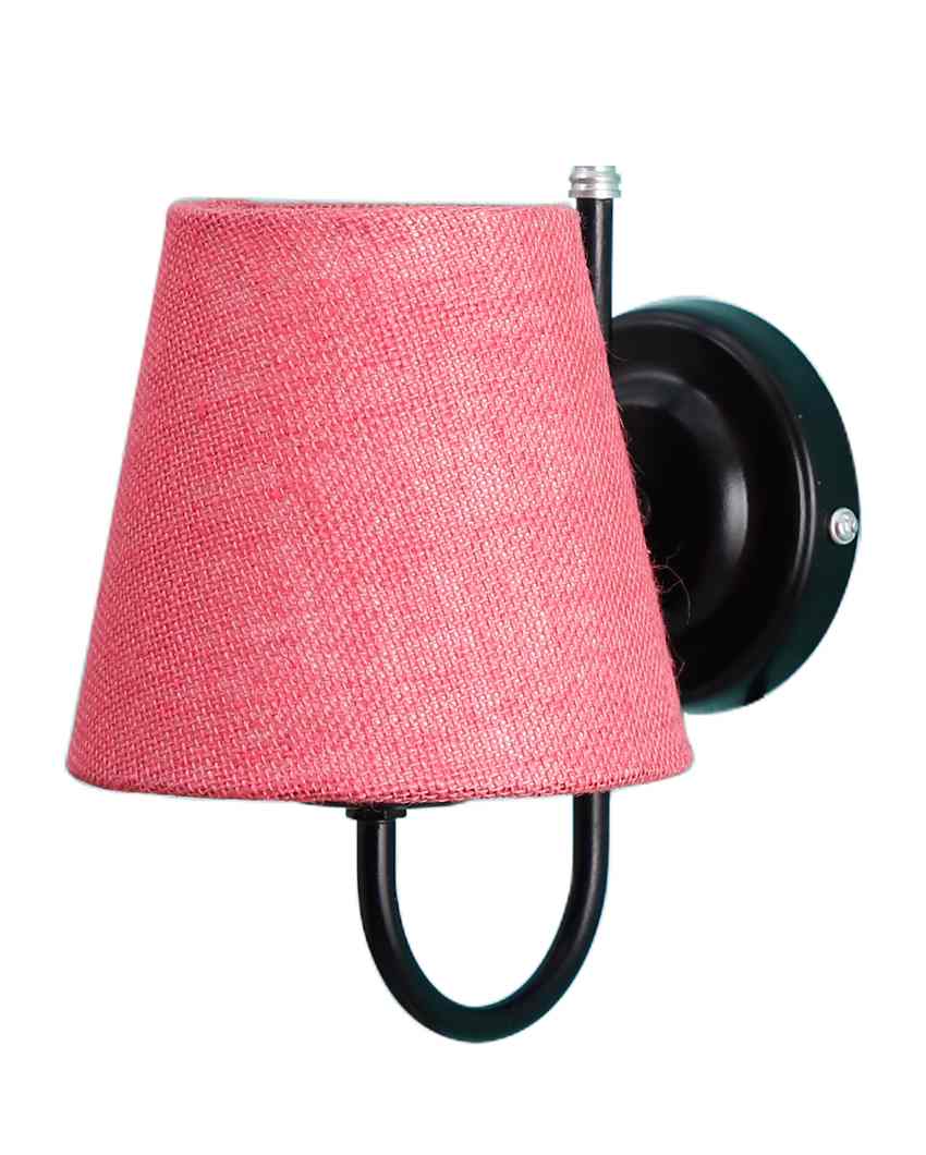 Textured Warm Jute Wall Lamp Iron Base | 6 x 8 inches