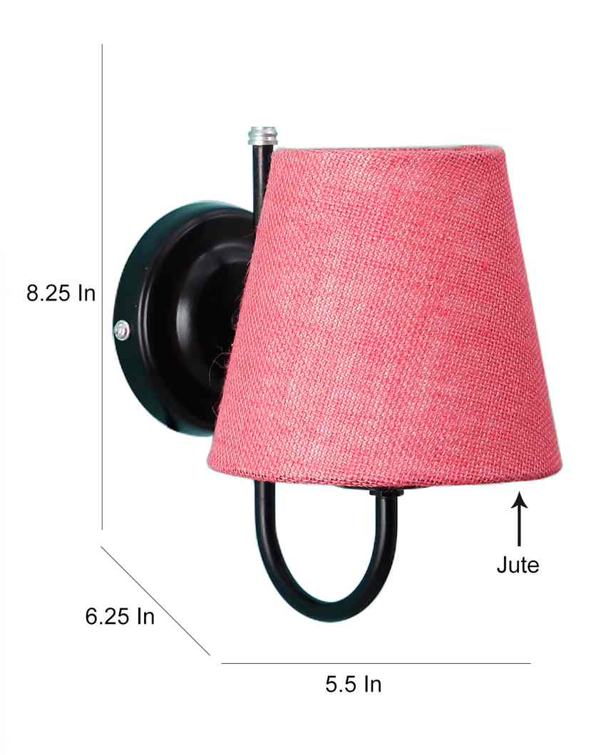 Textured Warm Jute Wall Lamp Iron Base | 6 x 8 inches