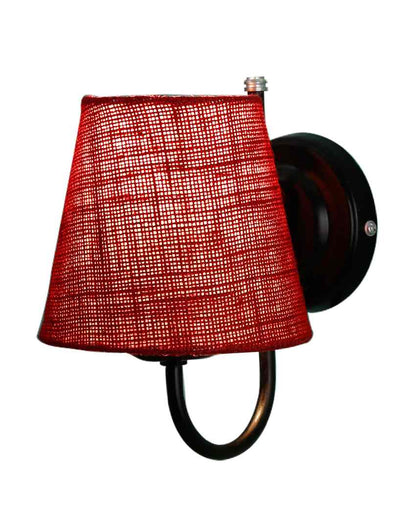 Textured Warm Jute Wall Lamp Iron Base | 6 x 8 inches