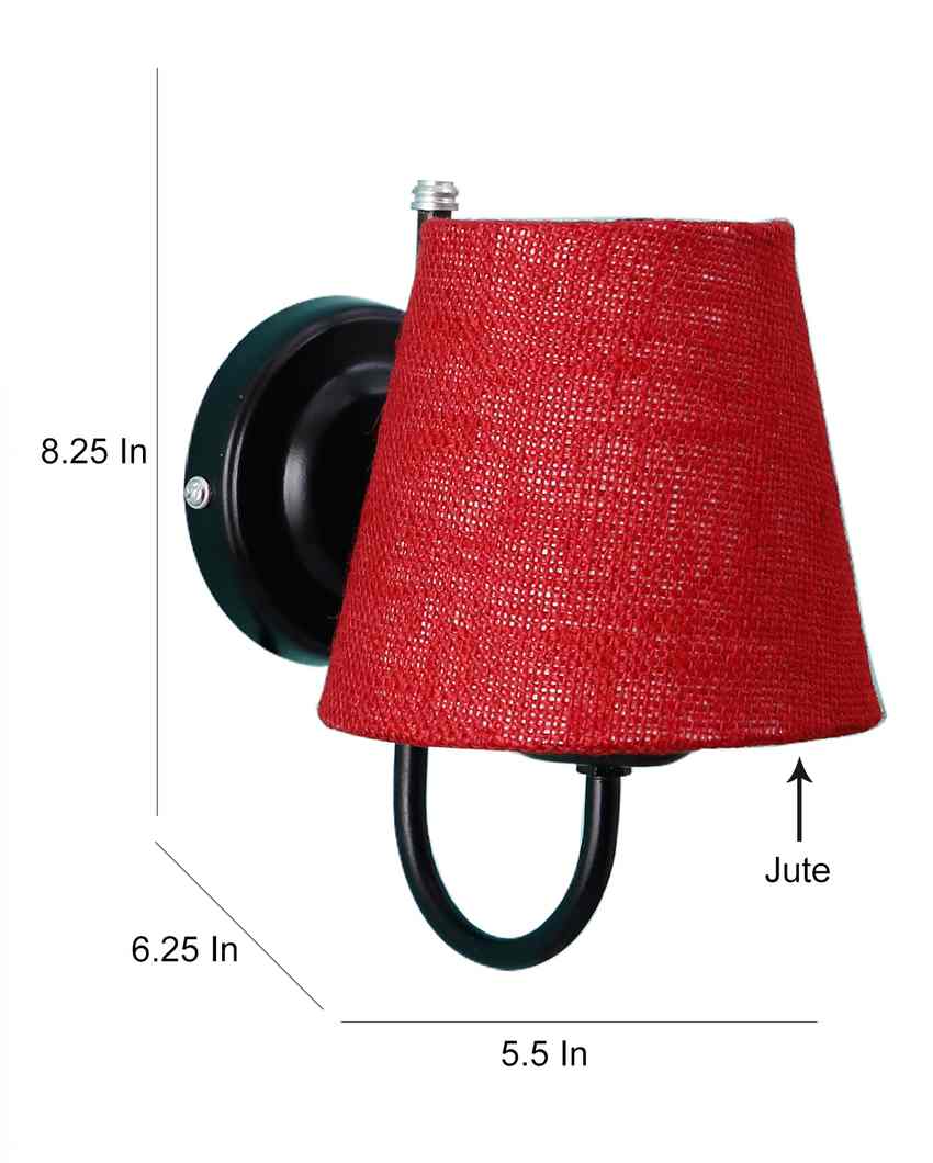 Textured Warm Jute Wall Lamp Iron Base | 6 x 8 inches