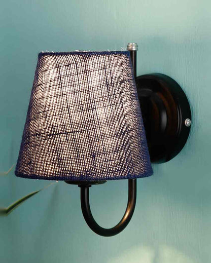 Textured Warm Jute Wall Lamp Iron Base | 6 x 8 inches