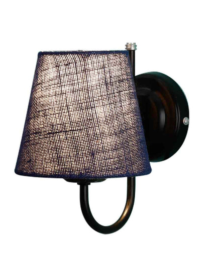 Textured Warm Jute Wall Lamp Iron Base | 6 x 8 inches