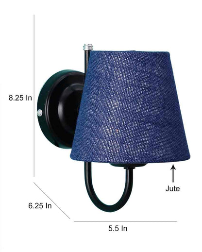 Textured Warm Jute Wall Lamp Iron Base | 6 x 8 inches