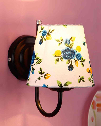 Artistic Unique Cotton Shade Wall Mounted Lamp with Iron Base | 6 x 8 inches