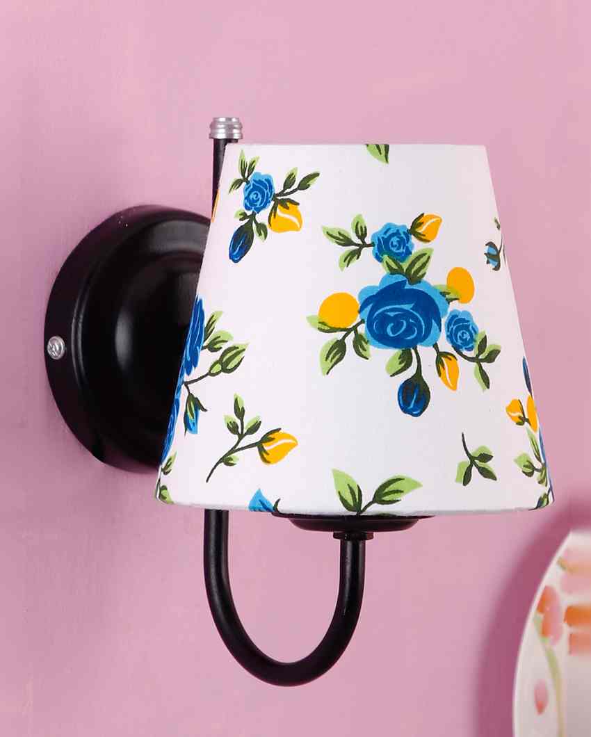 Artistic Unique Cotton Shade Wall Mounted Lamp with Iron Base | 6 x 8 inches