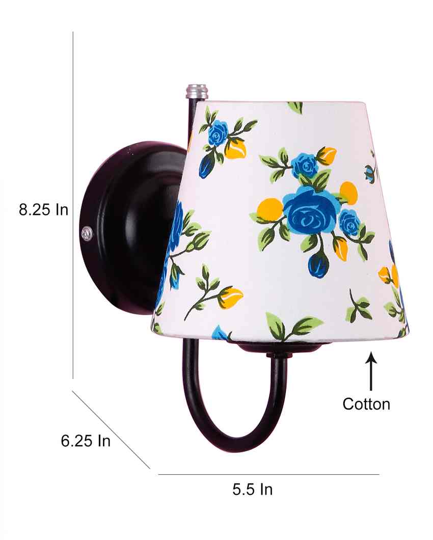 Artistic Unique Cotton Shade Wall Mounted Lamp with Iron Base | 6 x 8 inches