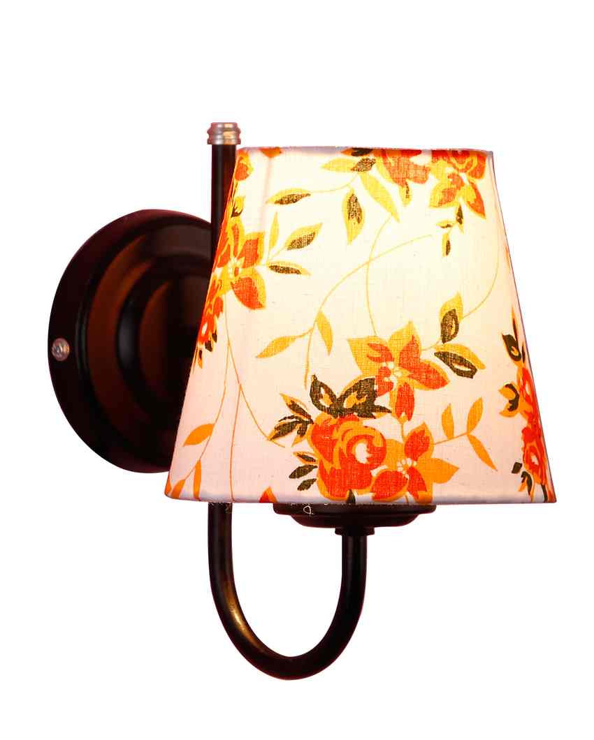 Elegant Unique Cotton Shade Wall Mounted Lamp With Iron Base | 6 x 8 inches