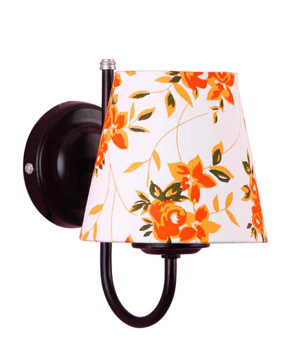 Elegant Unique Cotton Shade Wall Mounted Lamp With Iron Base | 6 x 8 inches