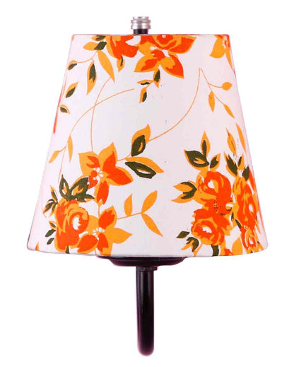 Elegant Unique Cotton Shade Wall Mounted Lamp With Iron Base | 6 x 8 inches