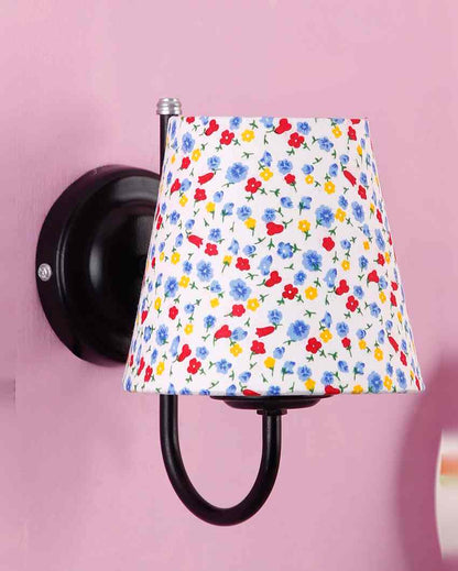 Simple Classic Cotton Shade Wall Mounted Lamp With Iron Base | 6 x 8 inches