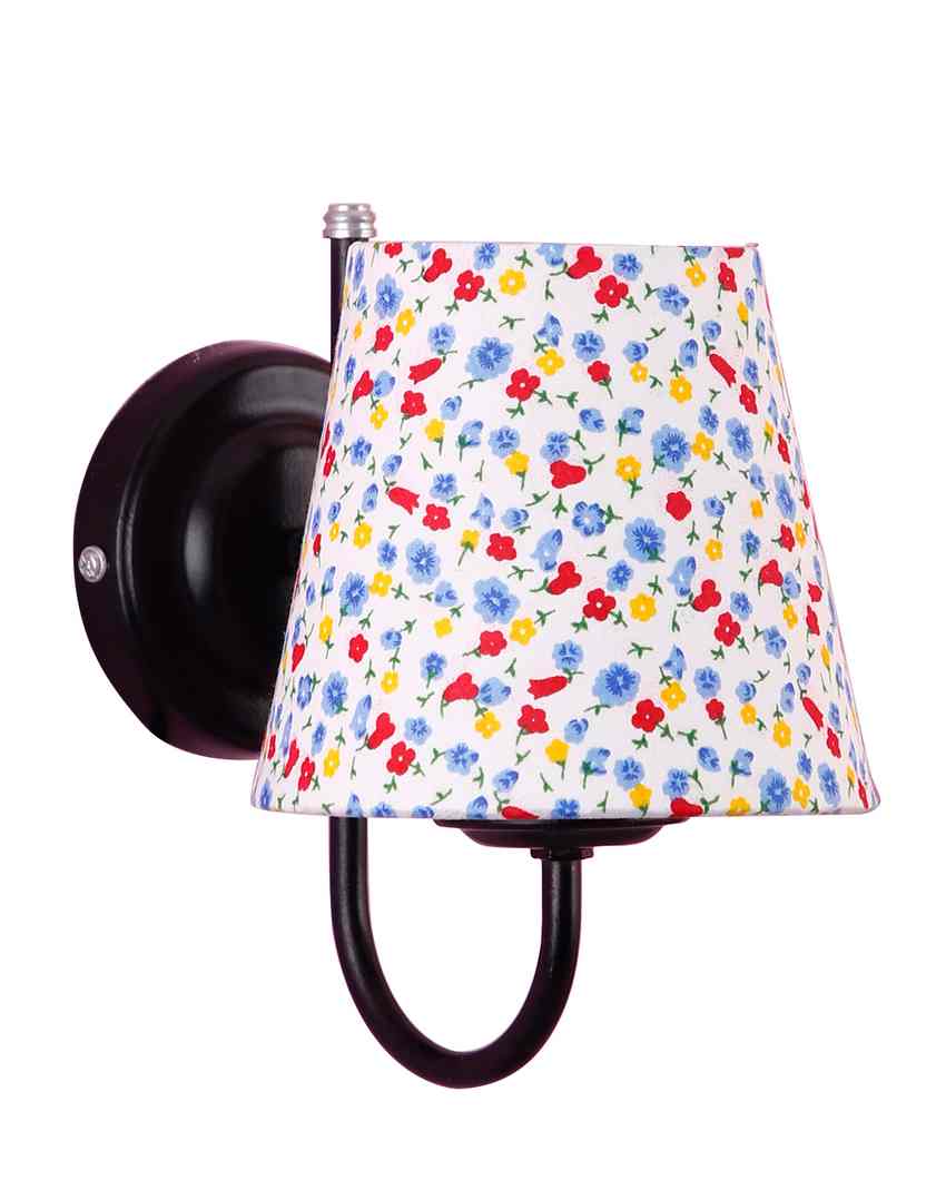 Simple Classic Cotton Shade Wall Mounted Lamp With Iron Base | 6 x 8 inches