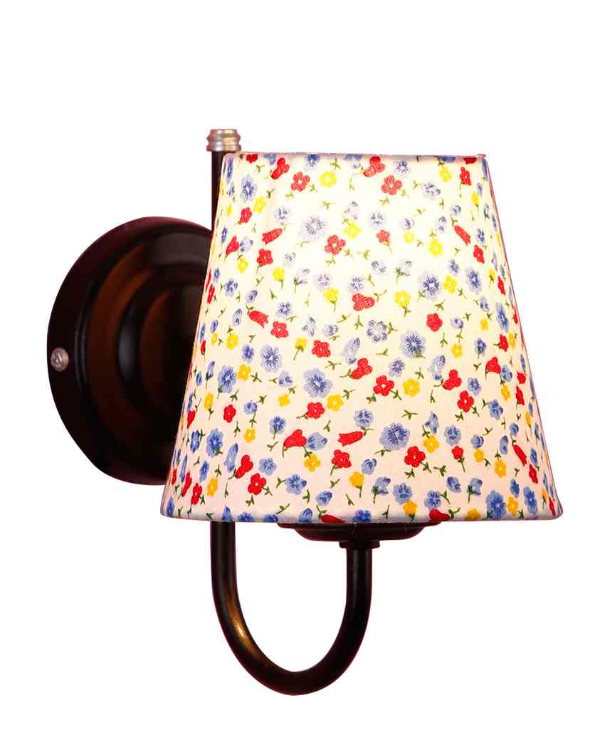 Simple Classic Cotton Shade Wall Mounted Lamp With Iron Base | 6 x 8 inches