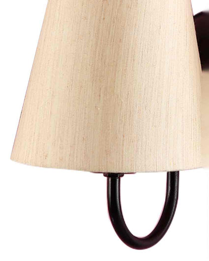 Classic Cotton Wall Mounted Dual Lamp With Iron Base | Set of 2 | 12 x 6 x 9 inches