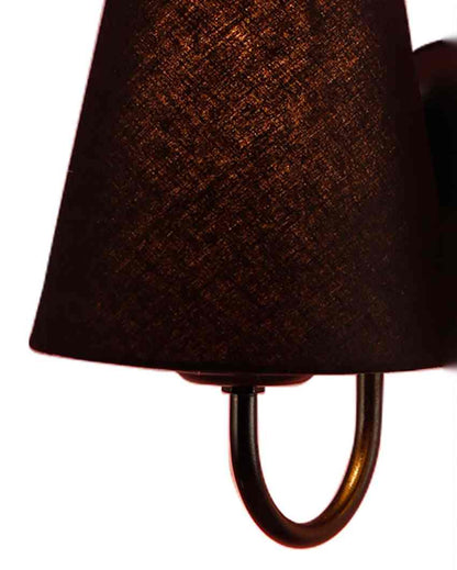 Classic Cotton Wall Mounted Dual Lamp With Iron Base | Set of 2 | 12 x 6 x 9 inches