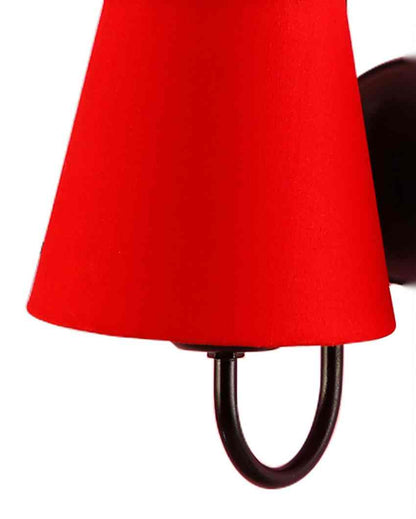 Classic Cotton Wall Mounted Dual Lamp With Iron Base | Set of 2 | 12 x 6 x 9 inches