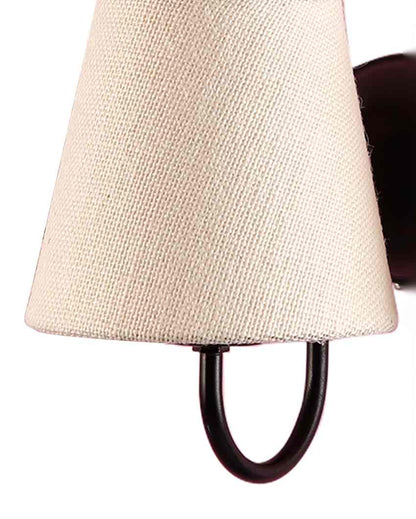 Graceful Jute Wall Dual Lamp Iron Base | Set of 2 | 12 x 6 x 9 inches