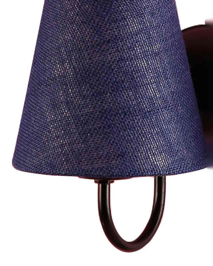 Graceful Jute Wall Dual Lamp Iron Base | Set of 2 | 12 x 6 x 9 inches