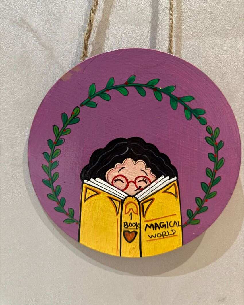 Serene Reading Girl Wall Hanging | 6 inches