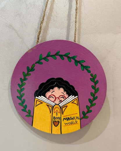 Serene Reading Girl Wall Hanging | 6 inches