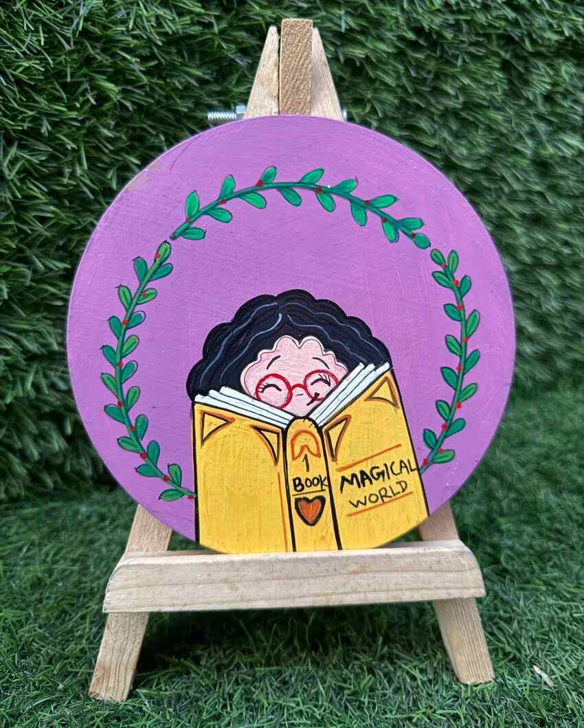 Serene Reading Girl Wall Hanging | 6 inches