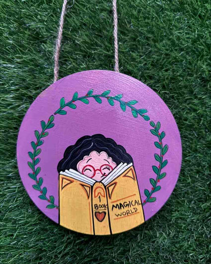 Serene Reading Girl Wall Hanging | 6 inches