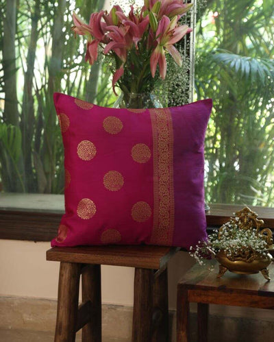 Indian Sari Silhouette Design Cushion Cover | 17 x 17 inches