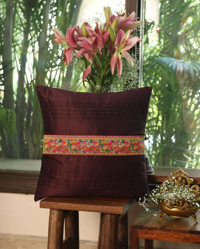 Indian Sari Silhouette Design Cushion Cover | 17 x 17 inches