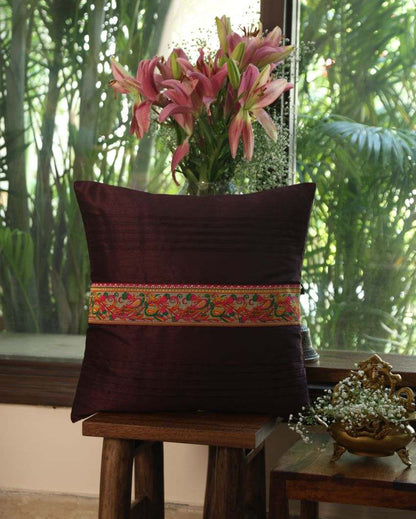 Indian Sari Silhouette Design Cushion Cover | 17 x 17 inches