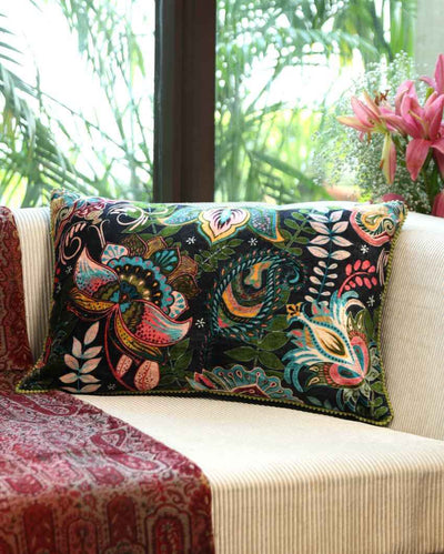 Chic Floral Design Digitally Printed Cushion Cover | 16 x 24 inches