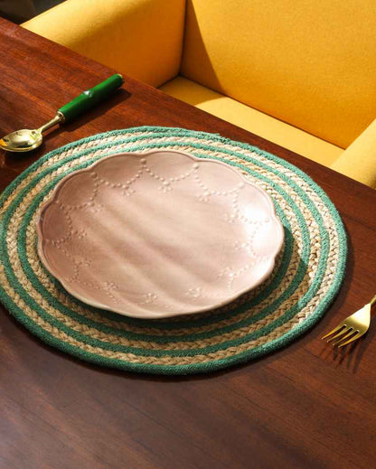 Handcrafted and Timeless Braided Table Mat | 15 inches