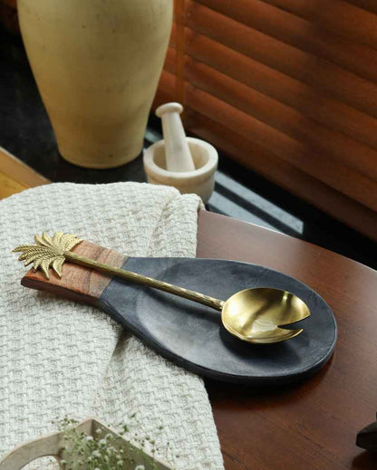 Elegant and Stylish Dual Tone Spoon Rest | 11 x 6 inches