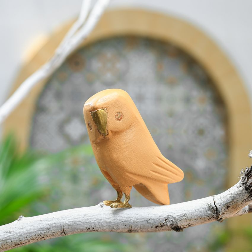 Majestic Wooden Owl Light-Up Showpiece | 3 x 2 x 4 inches