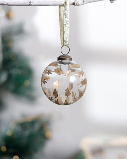 Elegant Clear And Gold Christmas Glass Decor | 3 X 4 Inches