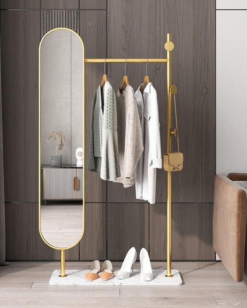 Ritz Clothes Hanging Stand with Mirror | 37 x 18 inches