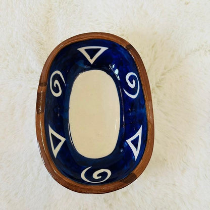 Oval Shape Aztec Ceramic Bowl Default Title